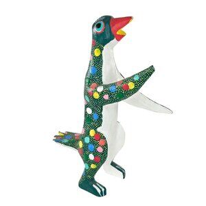 Oaxacan Wood Carving Marcelino Melchor Penguin Mexico Folk Art Alebrije Bird